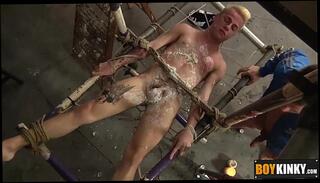 Video 297268425: wax bondage, gay bondage blowjob, drips hot wax, dick wax, wax cum, tied waxed, bondage table