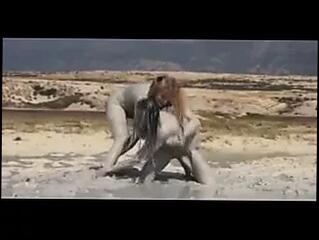 Video 215652401: lesbian catfight, lesbian straight, lesbian mud, catfight wrestling, brunette catfight, lesbian close, outdoor lesbian