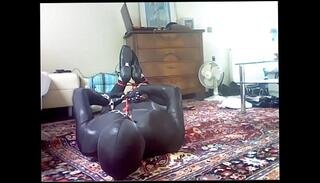 Video 482393385: catsuit bondage, bound bondage, solo bondage, boy bondage, self bondage
