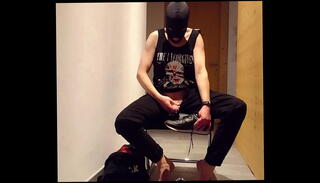 Video 1285190065: feet bukkake, feet solo, solo wank cum, strips jerks solo, solo boy cum, mask solo