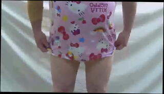 Video 1203026885: sissy boy solo, caged sissy, cage femdom, caged spanked, femdom paddle