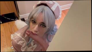 Video 1630719283: amateur femboy solo, femboy pov, femboy dildo, pov oral sex, solo gay sex, femboy maid, femboy training, mouth dildo