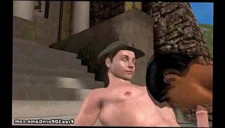 Video 94863155: 3d cartoon animated, 3d cartoon ebony, 3d toons, 3d double, double teamed outdoors, hot 3d ebony, 3d group