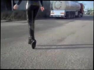 Video 90505901: latex ballet, latex boots, straight