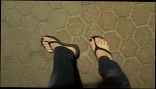 Video 250117101: amateur foot fetish, flip flop foot, outdoor foot fetish, straight foot, polish foot