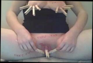 Video 147694601: nipple clit clamps, clamped nipples slut, nipple clamps masturbation, nipples clamps spanked, tit slapping nipple, slapped girl, self slapping, spanking straight