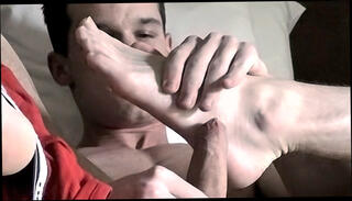 Video 1600593444: gay twink solo masturbation, fetish gay solo masturbation, feet wanking, gay twink male, cum feet, handsome str8, handsome foot, foot lovers, feet love
