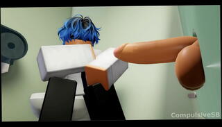 Video 1612849555: bathroom glory hole, slut kneels