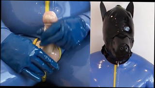 Video 1561467601: latex bdsm, latex cum, gay bear bdsm, latex puppy, latex hd, fat bdsm