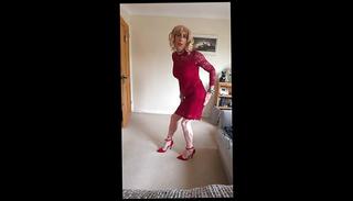 Video 399099801: sexy crossdresser, gay crossdresser, crossdresser dress, sexy red dress, sexy hd