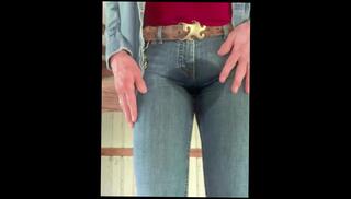 Video 1597249563: pissing peeing fetish, solo pee fetish, amateur femboy solo, solo male piss, pee jeans wetting, male pissing pants