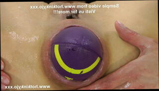 Watch the video about Hotkinkyjo anal and prolapse fun with balls