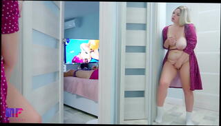 Watch the video about Stepdaughter with big tits spies on stepdad part 2