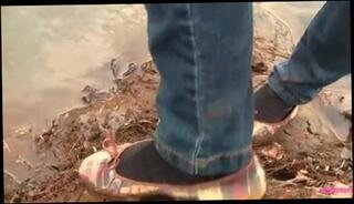 Video 185881401: shoeplay foot, shoeplay fetish, straight foot, jeans foot, wet foot