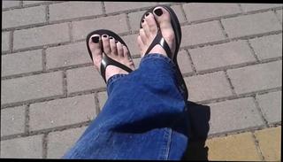 Video 380521404: solo shemale amateur, flip flop, outdoor solo