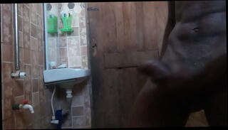 Video 1596640575: woman dick, strong black dick, ebony black woman, bathroom masturbation