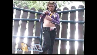 Watch the video about Ellie 18 loves Outdoor Fingering