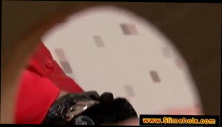 Watch the video about Her clothes are ruined at the gloryhole