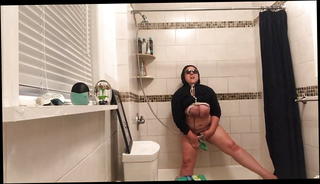 Video 728300001: homemade masturbation, homemade straight, shower head masturbation, shower head cum, tit ties hard, masturbation small, small pussy