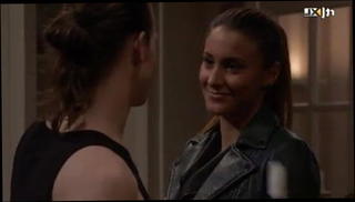 Video 1554105901: women kissing, straight women, leather women, kissing female, brunette women