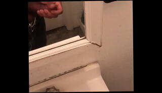 Watch the video about Stroking dick at work