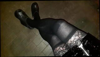 Video 1561121201: latex shemale, latex amateur, latex skirt, latex outdoor, latex public, latex stockings