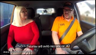 Watch the video about Huge tits granny bangs driving instructor